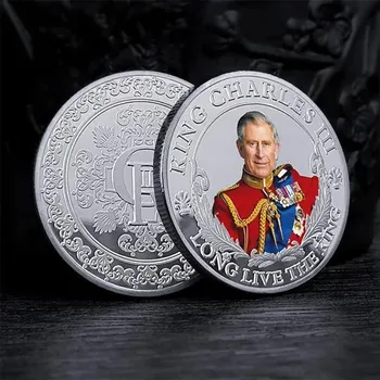 Металлическая памятная монета короля Чарльза III Британская королевская монета «Король Великобритании», брелок, сувенирный подарок золотой