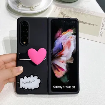 Складной чехол для телефона с мультяшным рисунком для Samsung Galaxy Z Fold 4 5g с держателем, противоударный складной чехол на 180 градусов, защитный чехол для ПК Samsung Fold 4
