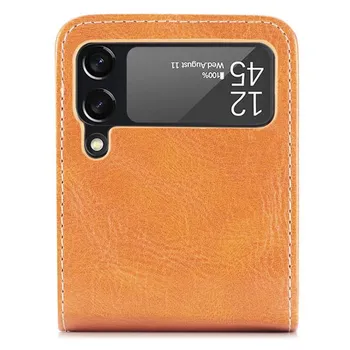 Кожаный чехол без отпечатков пальцев для Samsung Galaxy Z Flip4 5g Flip 4 Flip3 Flip 3, чехол-кошелек для Samsung Z Flip4 for Samsung Z Flip красный