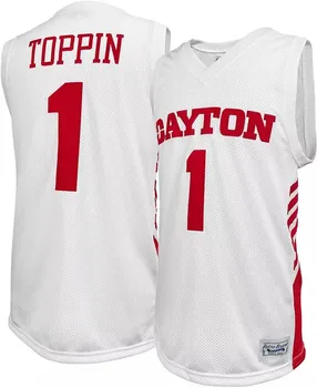 Оригинальная Мужская Retro Brand Баскетбольная майка Dayton Flyers Obi Toppin #1, белая реплика