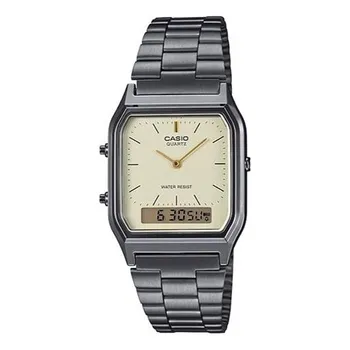 Часы CASIO Waterproof Stainless Steel Strap Mens Gray Analog/Digital Combo, серый
