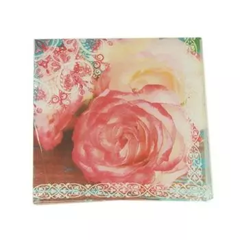 Салфетки бумажные 20шт, двухслойные, 33x33см "Розовая роза" GC Design