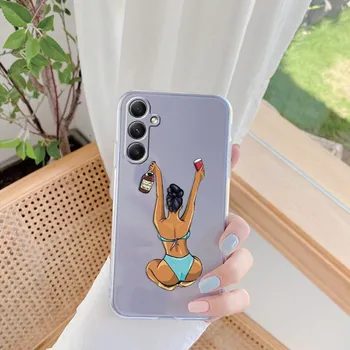 Мягкий прозрачный силиконовый чехол Cool Girls для Xiaomi Redmi Note 13 Pro 13C Samsung A35 A55 M35 S24 Huawei Honor 200 iPhone Camera Защитный противоударный чехол Samsung Galaxy S20 FE