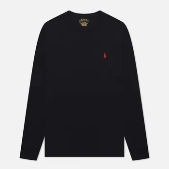 Мужской лонгслив Polo Ralph Lauren Custom Fit Embroidered Pony, цвет чёрный, размер S