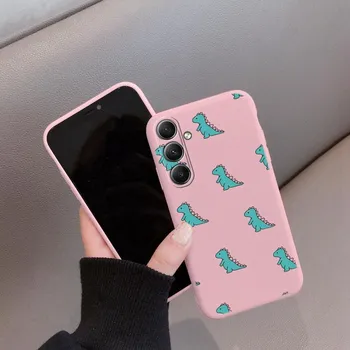 Мягкий силиконовый чехол с рисунком динозавра для Samsung M35 Xiaomi Redmi Note Poco C65 iPhone Huawei Honor Realme Camera Защитный противоударный чехол Samsung Galaxy S9 Plus синий