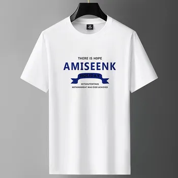 AMISEENK M-6XL Мужская футболка с короткими рукавами из чистого хлопка с круглым вырезом для мальчиков Повседневная футболка M
