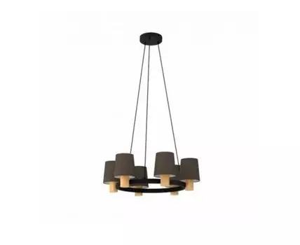 Подвесной потолочный светильник EDALE, 6Х40W, E27, дерево, черный, 43781