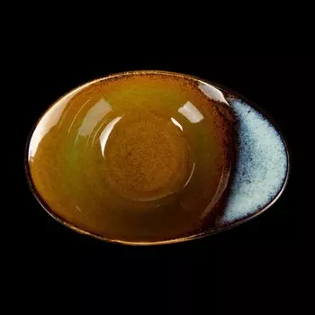 Салатник овальный 7х5 185х135мм 450мл, синий+зеленый Corone Verde