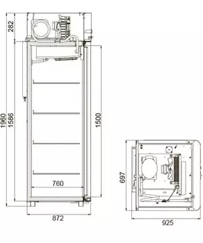 Шкаф холодильный Polair CM107Sm Alu (R290) (1001181d)
