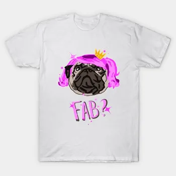 Женская футболка Fab Pug с принтом Харадзюку Кавайная футболка Летняя футболка с коротким рукавом Женская футболка Топ S розовый