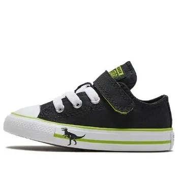 Кроссовки chuck taylor all star infant dinoverse hook and loop 'black green' Converse, черный