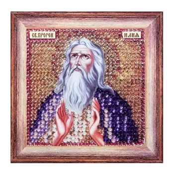 129ПМИ Набор для вышивания бисером 'Вышивальная мозаика' Икона 'Святой Пророк Илья', 6,5*6,5 см