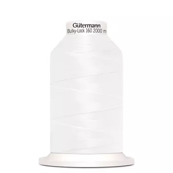 12 Нить Bulky-Lock 160 текстурированная, 2000м, 100% п/э Gutermann 730805 (800 белый)