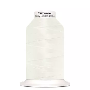 10 Нить Bulky-Lock 80 текстурированная, 1000м, 100% п/э Gutermann 730808 (111 айвори)