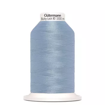 10 Нить Bulky-Lock 80 текстурированная, 1000м, 100% п/э Gutermann 730808 (143 серо-голубой)