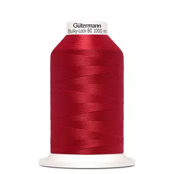 10 Нить Bulky-Lock 80 текстурированная, 1000м, 100% п/э Gutermann 730808 (156 красный)