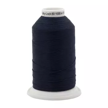 10 Нить Bulky-Lock 80 текстурированная, 1000м, 100% п/э Gutermann 730808 (339 т.чернильно-синий)