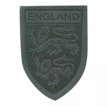 11 Термоаппликация из кожи Герб England 3,9*5,5см, 100% кожа (55 светло-серый)