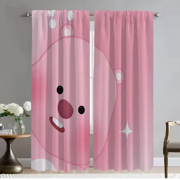 Pororo Curtains Child Room Window Curtain for Room 2 Panel Home Interior Curtains Tulle for Bedroom Shades Partition Living W50xH70cmx2pcs-CL