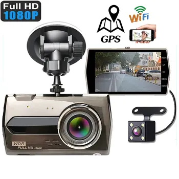 Автомобильный видеорегистратор, Wi-Fi, GPS, 1080P, Full HD