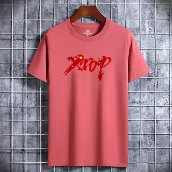 Мужская модная футболка с принтом Xtop, футболка из чистого хлопка с короткими рукавами S