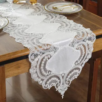 Европейская скатерть из белого золота, кружевная скатерть с кисточками, роскошный ужин, чайная скатерть, декор свадебных столов, домашний текстиль 40x70cm