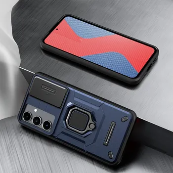 Противоударный чехол KEYSION для Samsung A55 5G A35 A25 A15, защитное кольцо для камеры, чехол-подставка для телефона Galaxy M55 5G M15 F15 for Samsung F15 5G серый