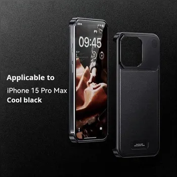 Роскошный кожаный металлический чехол для телефона для Iphone 13 14 15 Pro Max, магнитный алюминиевый ароматный чехол для телефона для iPhone 13 14 15 Promax For Iphone 15 серый/коричневый