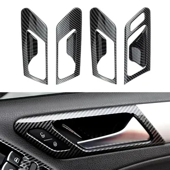Для VW Golf 6 MK6 2008-2013 автомобильный ABS углеродное волокно стиль межкомнатные двери ручка тянуть дверная чаша рама крышка отделка внутренняя отделка LHD