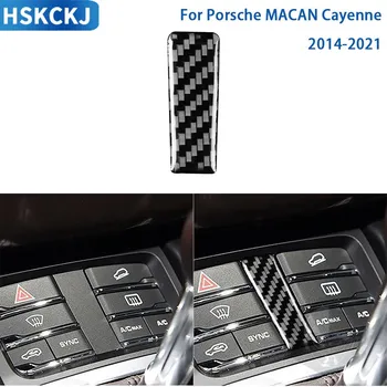 Для Porsche MACAN Cayenne 2014 2015 2016 2017 2018 автомобильные аксессуары из углеродного волокна интерьерный набор Накладка Наклейка Steering wheel