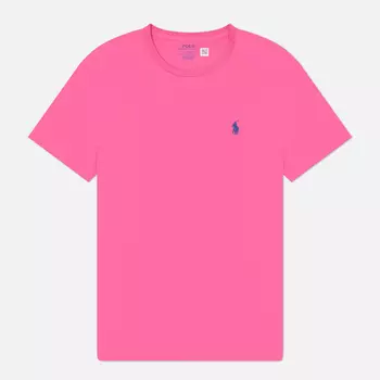 Мужская футболка Polo Ralph Lauren Classic Crew Neck 26/1 Jersey, цвет розовый, размер S