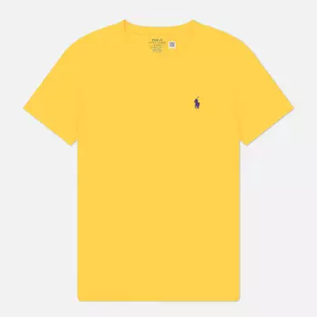 Мужская футболка Polo Ralph Lauren Classic Crew Neck 26/1 Jersey, цвет жёлтый, размер XL