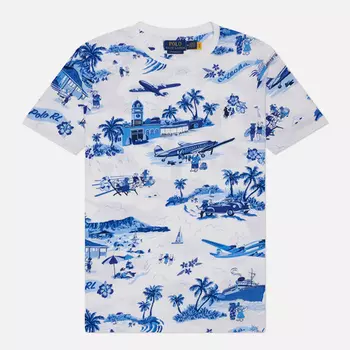 Мужская футболка Polo Ralph Lauren Custom Slim Fit Polo Bear Jersey, цвет белый, размер L