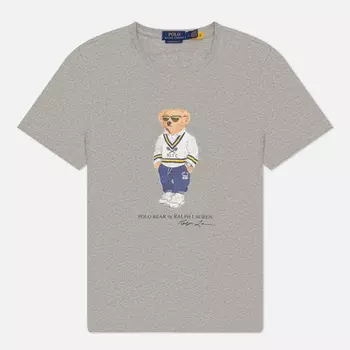 Мужская футболка Polo Ralph Lauren Custom Slim Fit Polo Bear Jersey, цвет серый, размер M