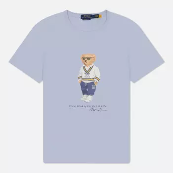 Мужская футболка Polo Ralph Lauren Custom Slim Fit Polo Bear Jersey, цвет голубой, размер S