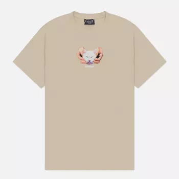 Мужская футболка RIPNDIP Happy Kitty, цвет бежевый, размер XXL