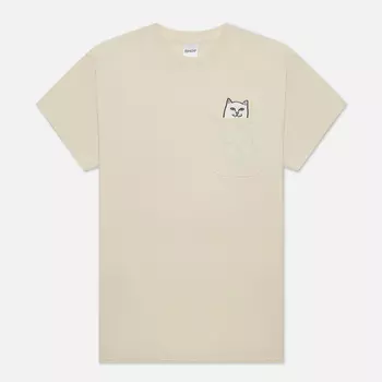 Мужская футболка RIPNDIP Lord Nermal Pocket, цвет бежевый, размер XL