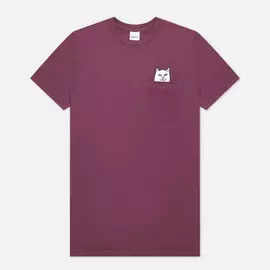 Мужская футболка RIPNDIP Lord Nermal Pocket, цвет бордовый, размер M