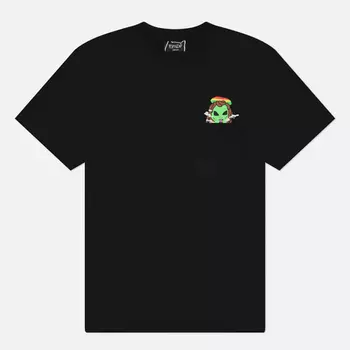 Мужская футболка RIPNDIP Smoking Rasta Alien Pocket, цвет чёрный, размер S