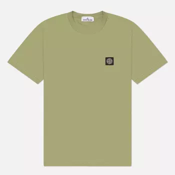 Мужская футболка Stone Island 60/2 Cotton Jersey Slim, цвет зелёный, размер XXL