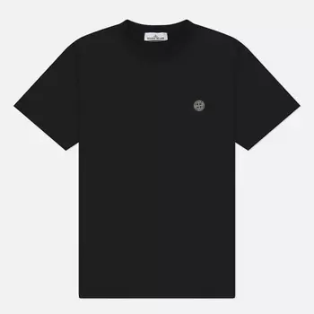 Мужская футболка Stone Island Compass Patch, цвет чёрный, размер S