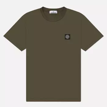 Мужская футболка Stone Island Compass Patch, цвет оливковый, размер XL