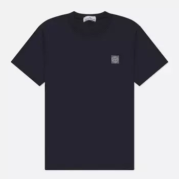 Мужская футболка Stone Island Organic Cotton Jersey Fissato Effect, цвет синий, размер L