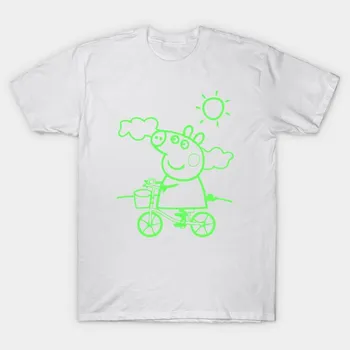 T Shirt Women Sow Harajuku Print Kawaii Tshirt Summer Short Sleeve Female T-Shirt Top Tee S розовый