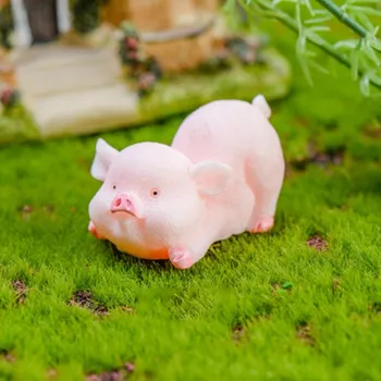 Cartoon Pink Pig Naughty Cerdo Australia Animal Doll Toy Model Statue Figurine Ornament Miniatures Home DIY
