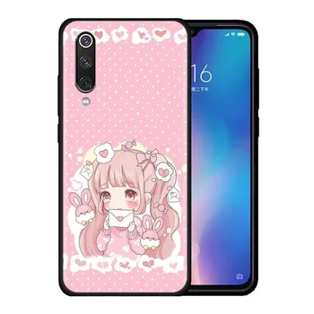 Kawaii аниме милый красивый чехол для телефона для девочек для Xiaomi Mi A2 8 9 SE 9T 10 10T 10S CC9 E Note 10 Lite Pro 5G 4G черный чехол Xiaomi Mi A2 Lite