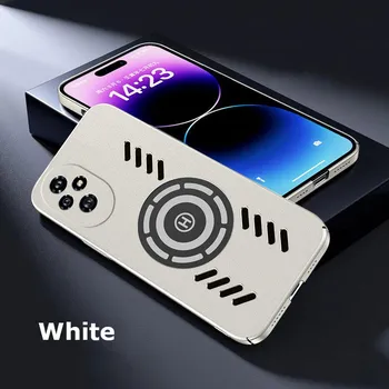 Для Honor 200 100 Pro Rock Sand Ice Магнитный теплоотводящий матовый чехол для ПК с защитой от отпечатков пальцев Воздухопроницаемый охлаждающий противоскользящий чехол Shell For Honor 100 чёрный