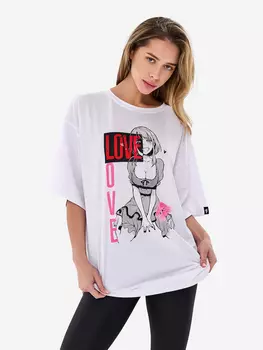 Футболка женская Bona Fashion OVERSIZE T-shirt Anime "White", Белый