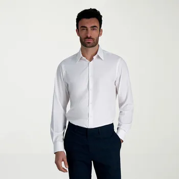 Мужская классическая рубашка без морщин классического кроя Haggar Smart Wash, цвет White Solid