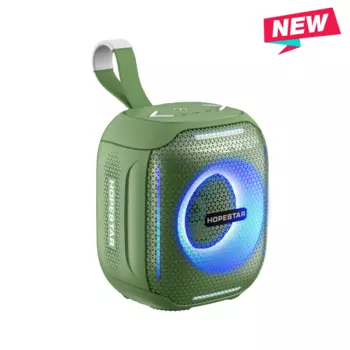 Портативная акустика Hopestar Party 300mini, 5 Вт, AUX, USB, microSD, Bluetooth, подсветка, зеленый